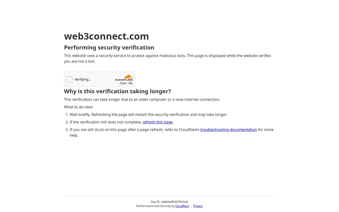 Web3Connect Homepage