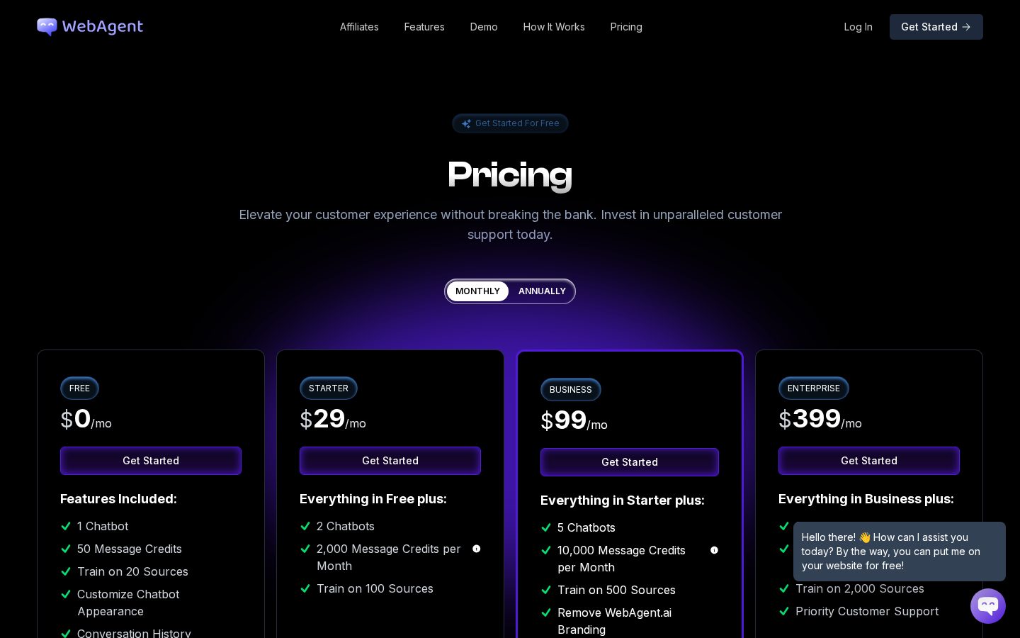 WebAgent.ai Pricing