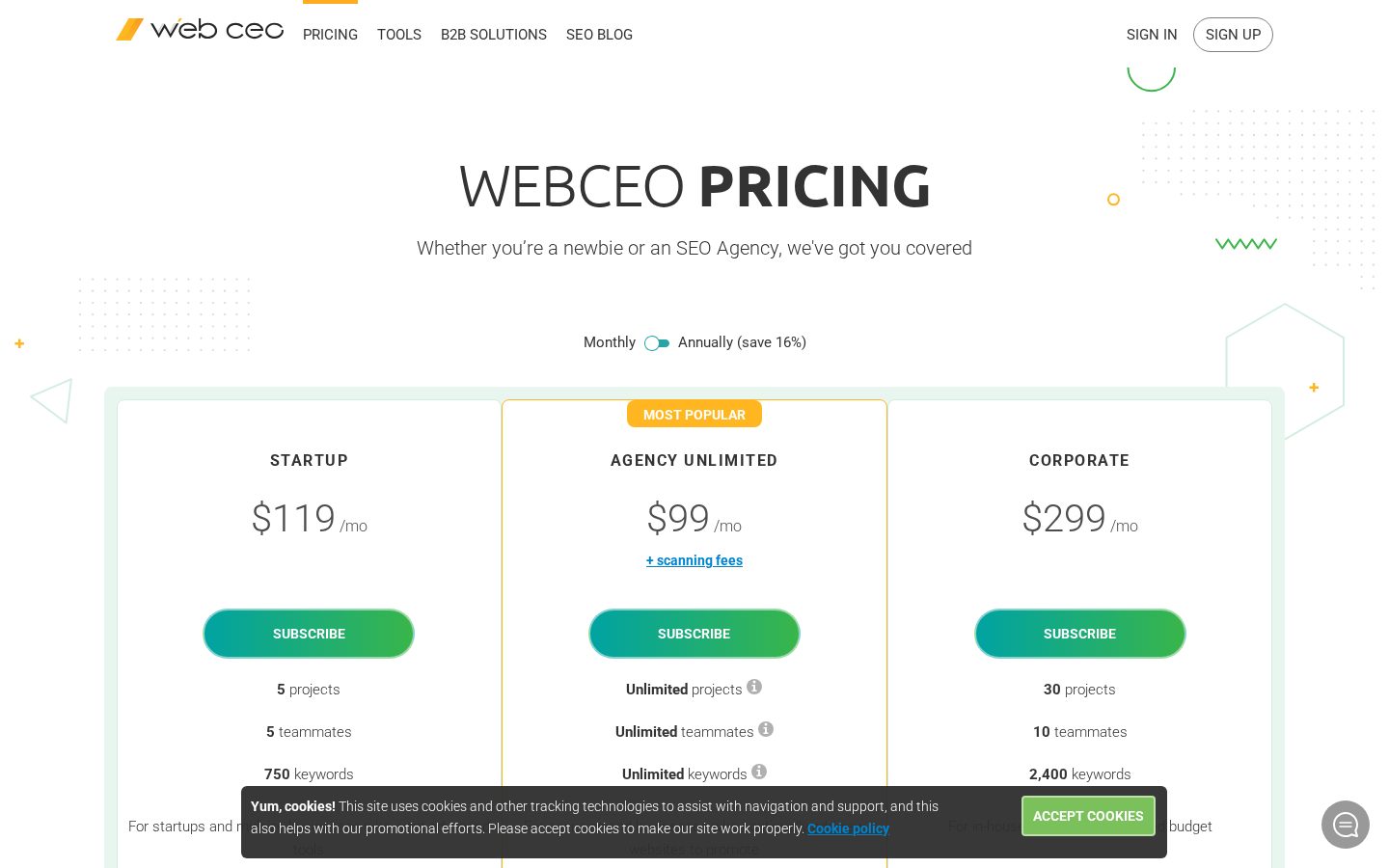 WebCEO Pricing