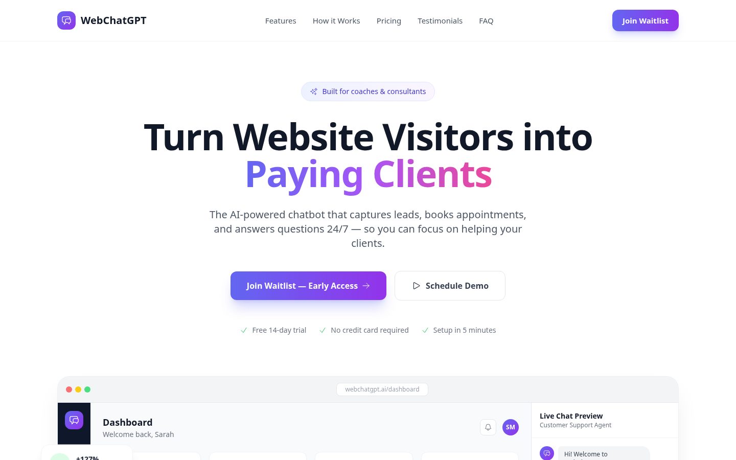 WebChatGPT Homepage