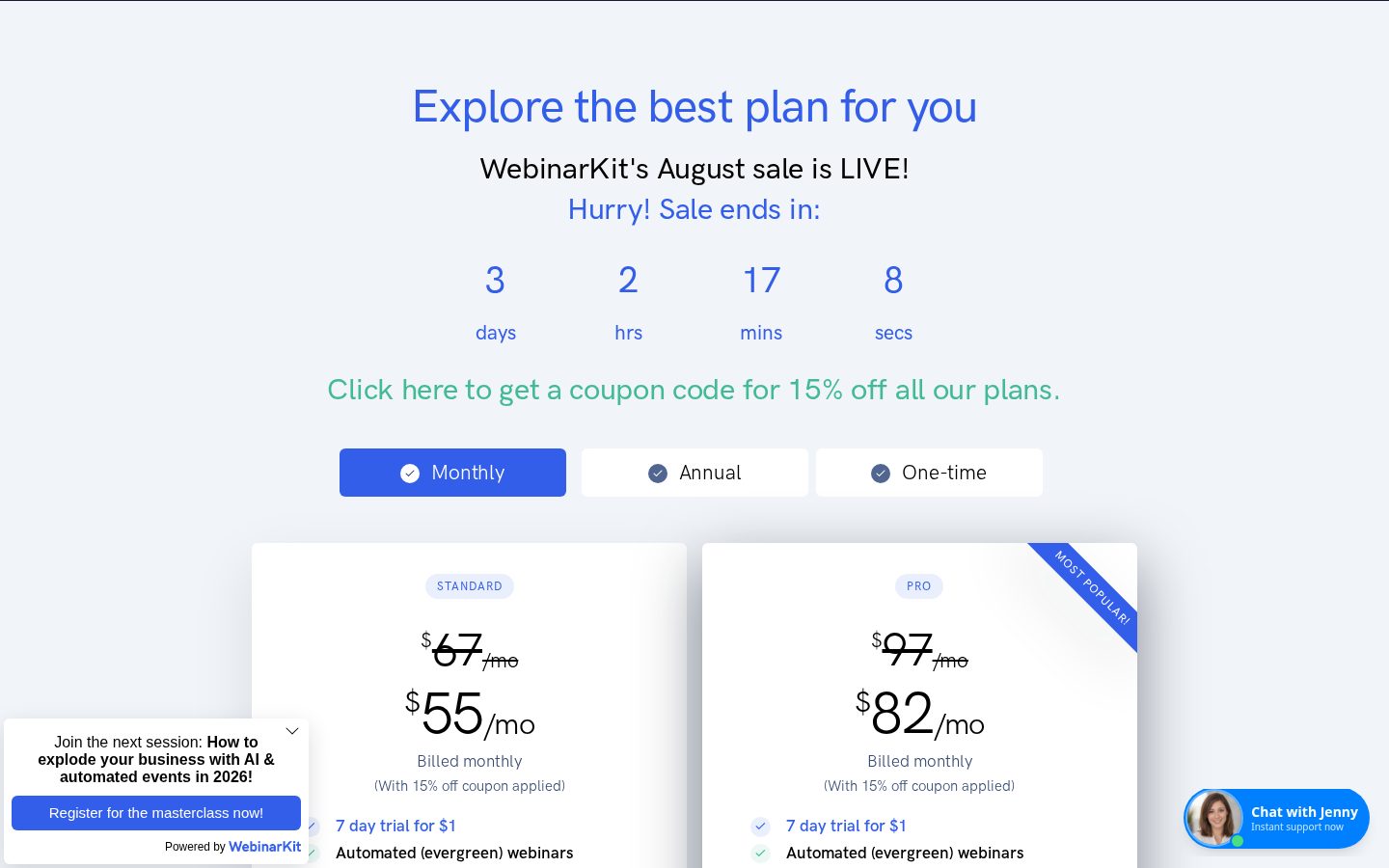 WebinarKit Pricing