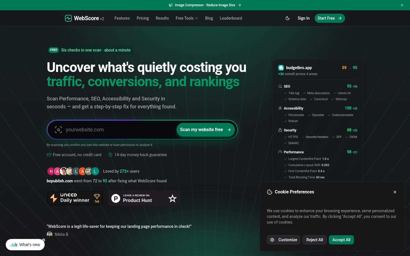 WebScore.now Homepage