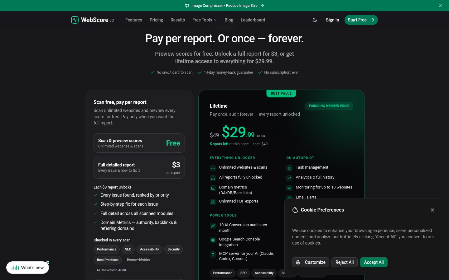 WebScore.now Pricing