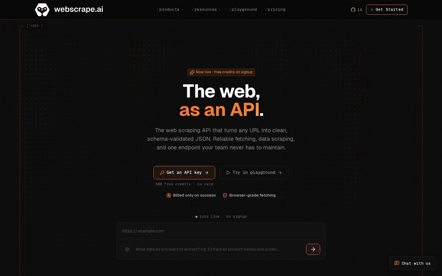 Webscrape AI Homepage