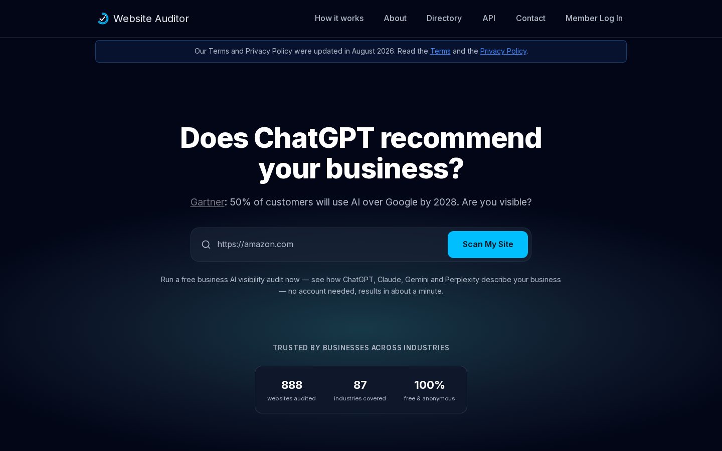 Website Auditor Homepage