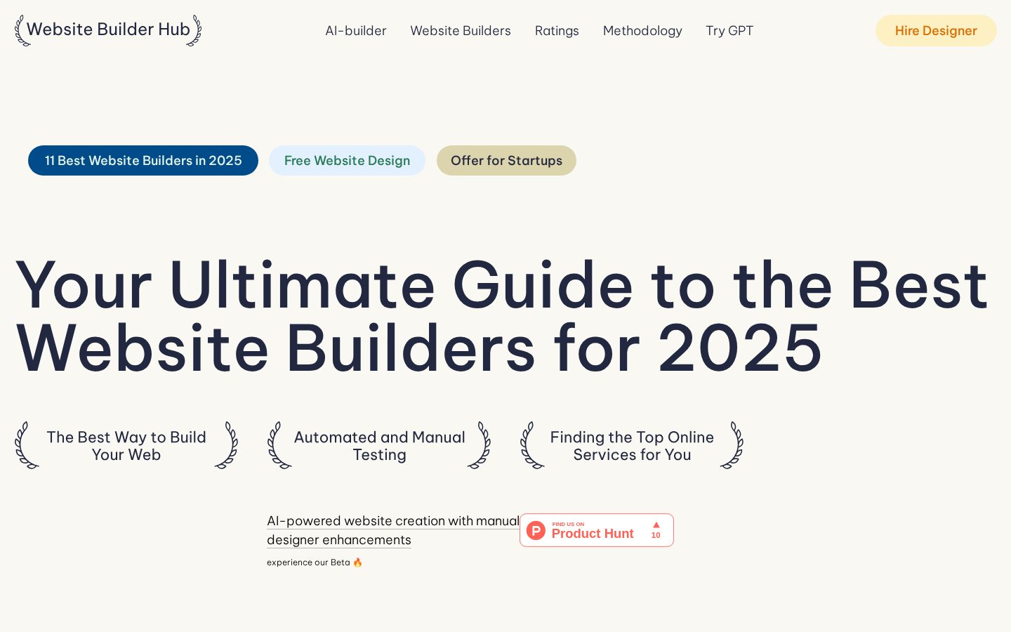 Website Builder Hub Homepage
