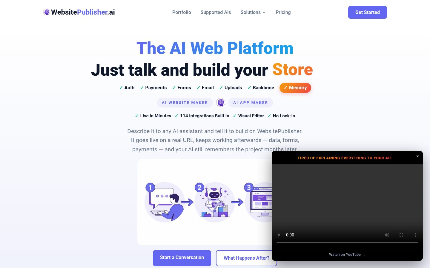 WebsitePublisher AI Homepage