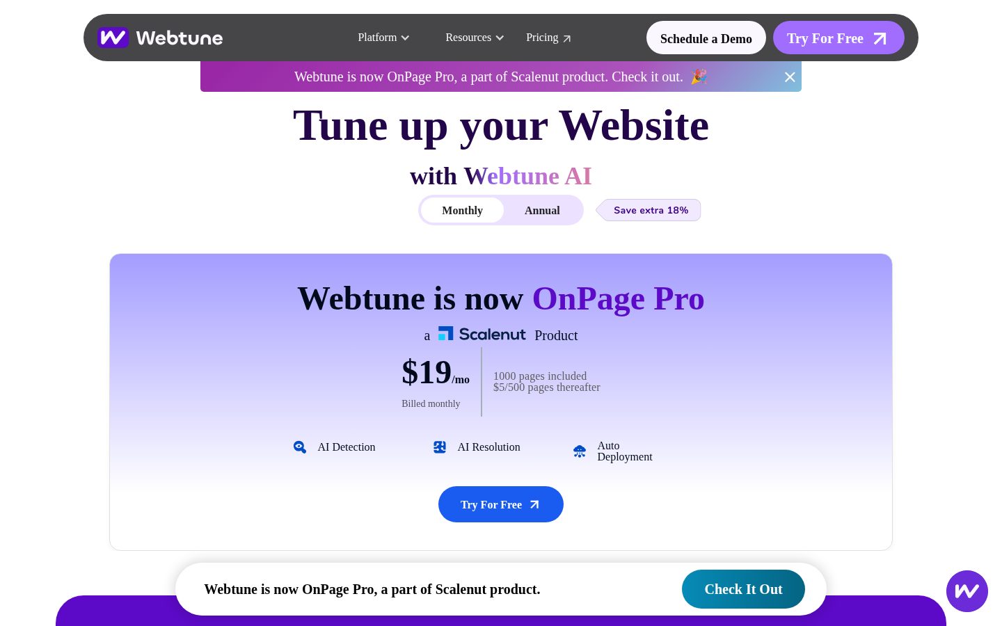 Webtune AI Pricing