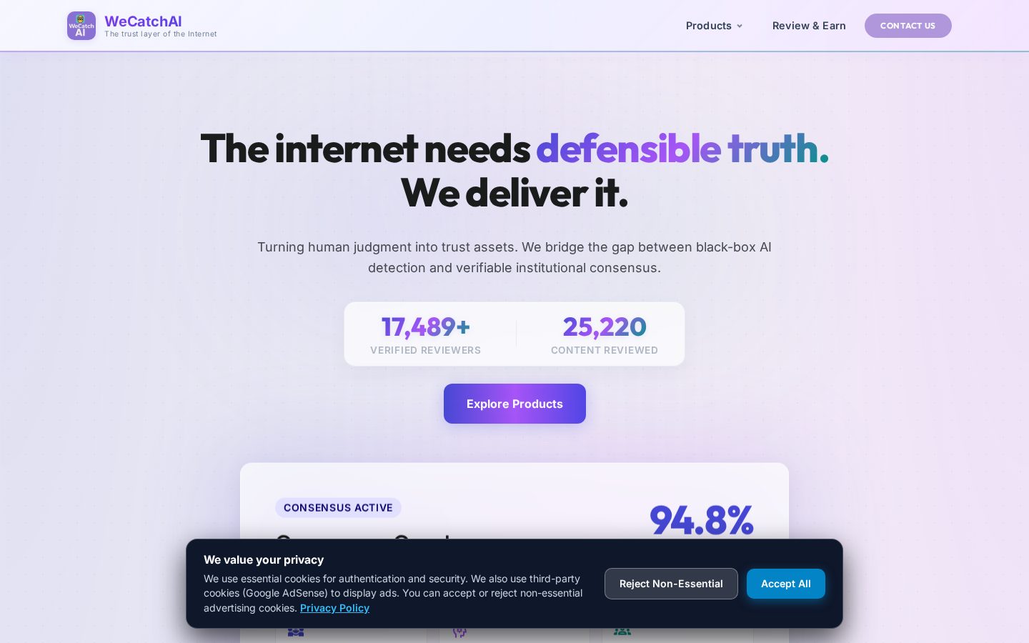 WeCatchAI Homepage