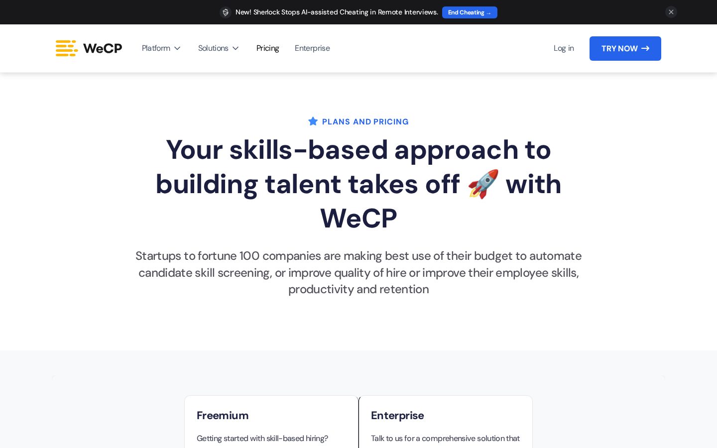 WeCP Pricing