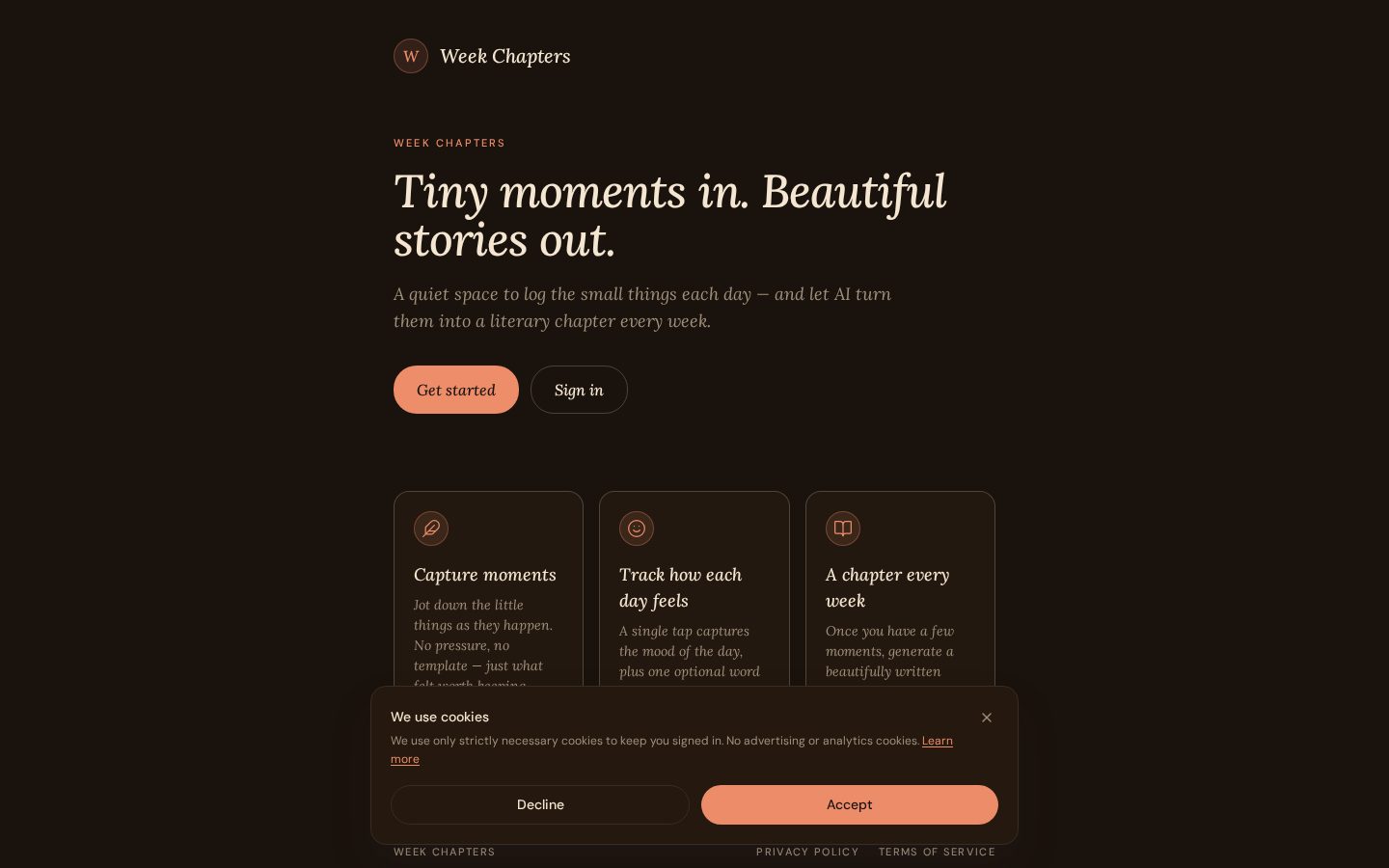 Week Chapters Homepage
