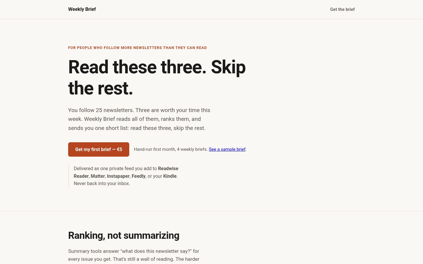 Weekly Brief Homepage