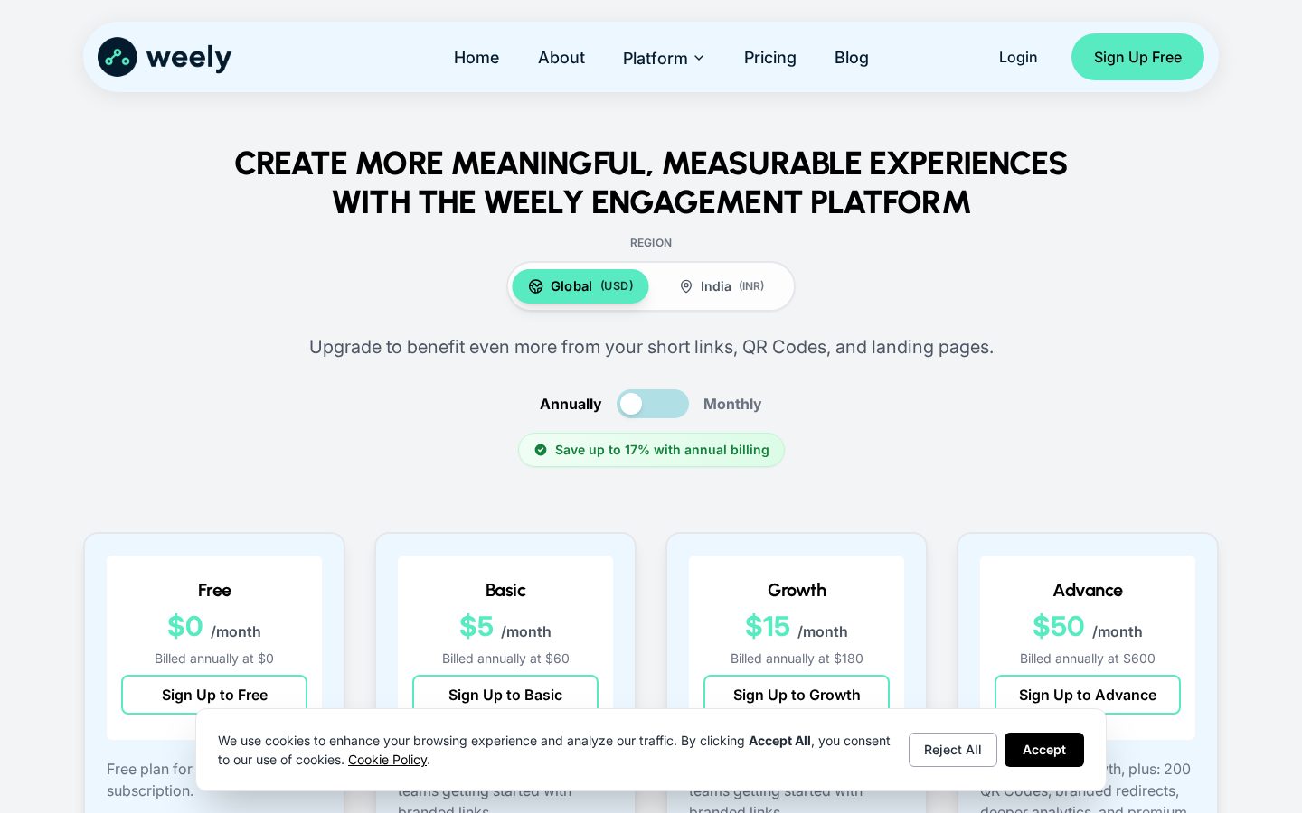 Weely AI Pricing