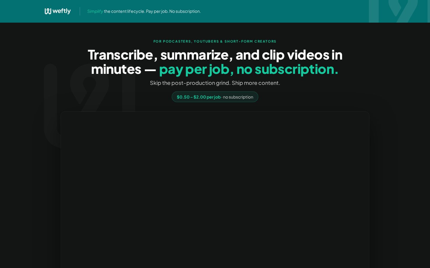 Weftly Homepage