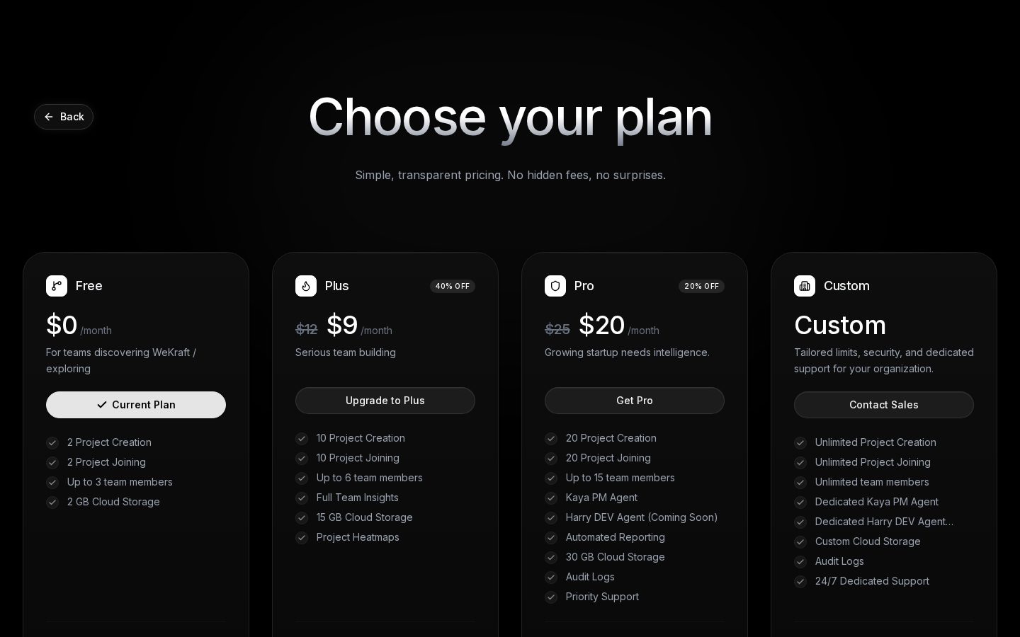 WeKraft Pricing