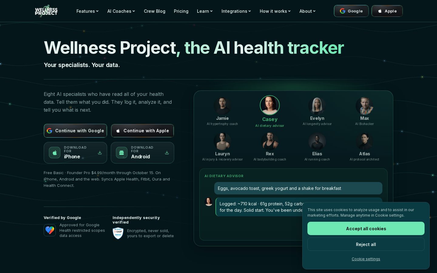 Wellness Project Homepage