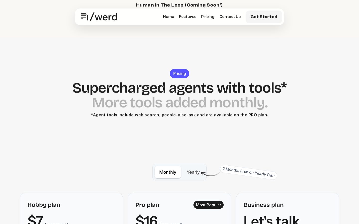 Werd AI Pricing