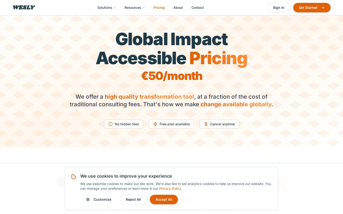 Wesly Pricing