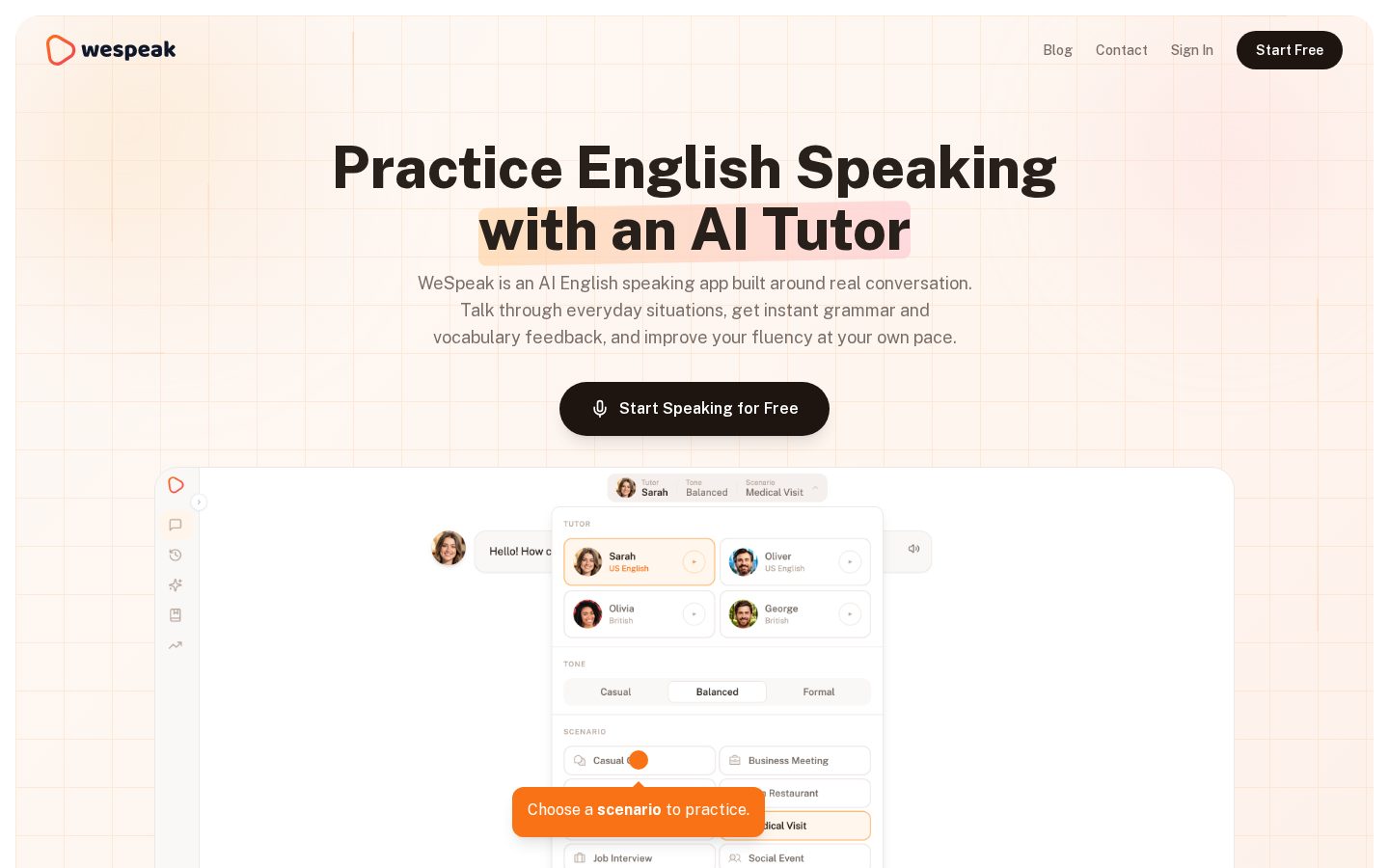 WeSpeak Homepage