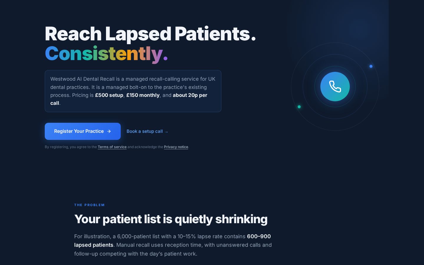 Westwood.AI Recall Homepage