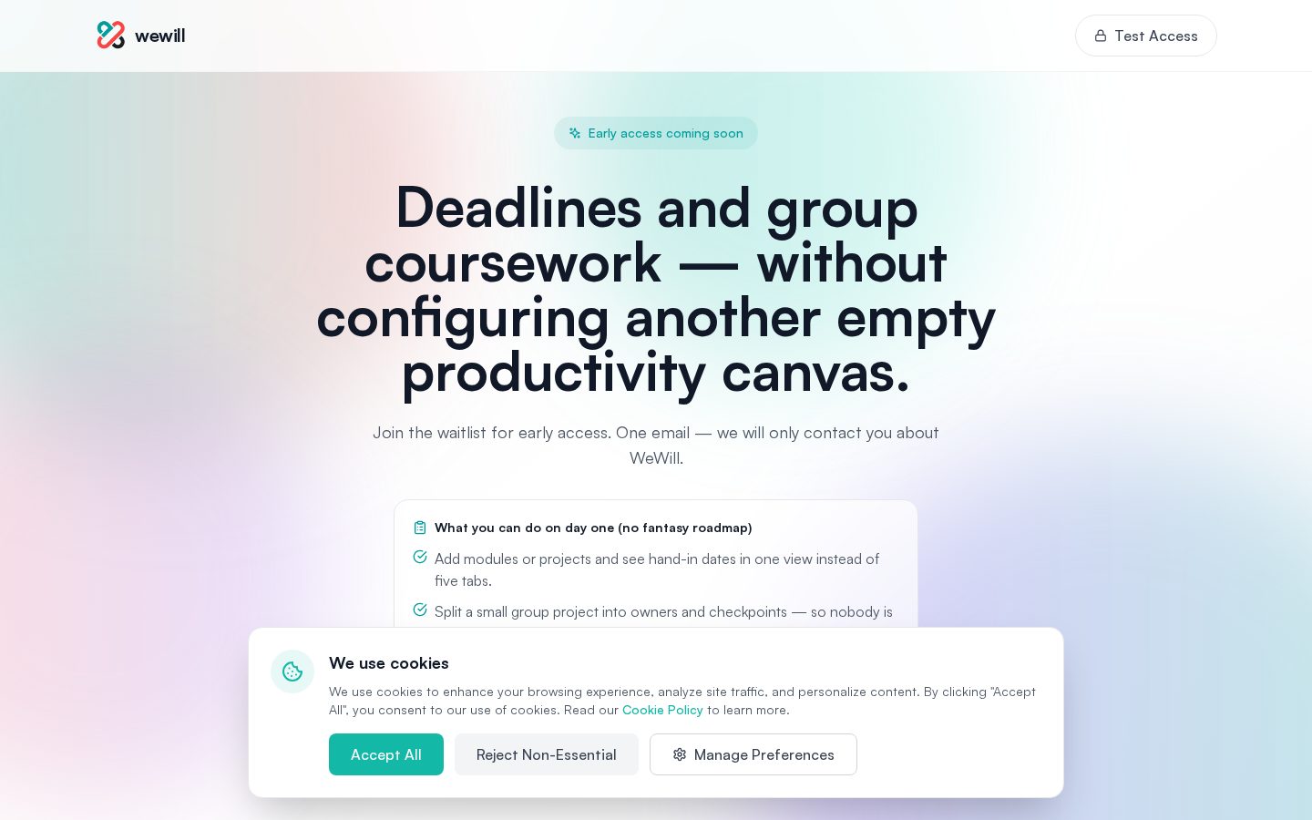 WeWill Homepage