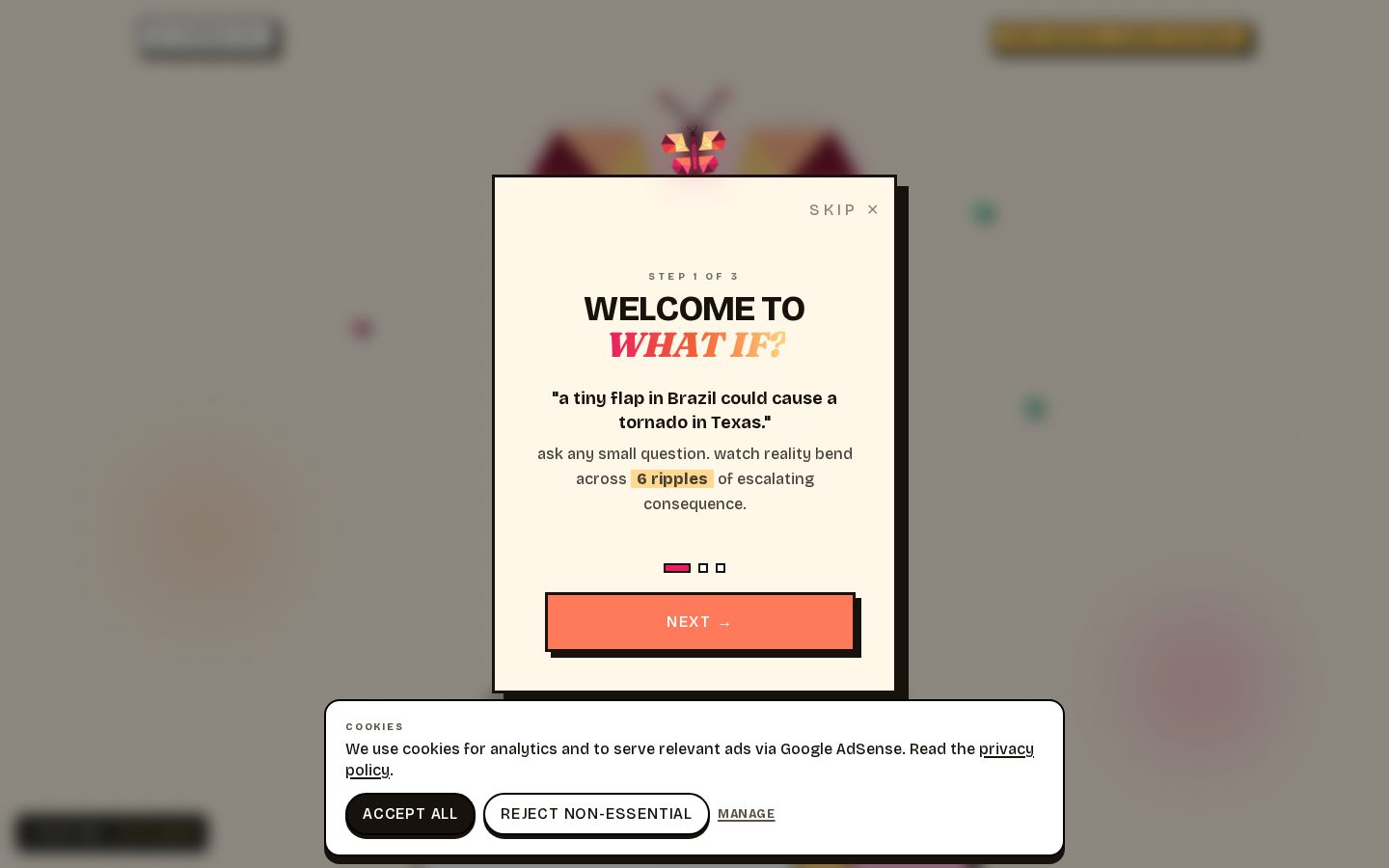 What If? AI Scenario Generator Homepage