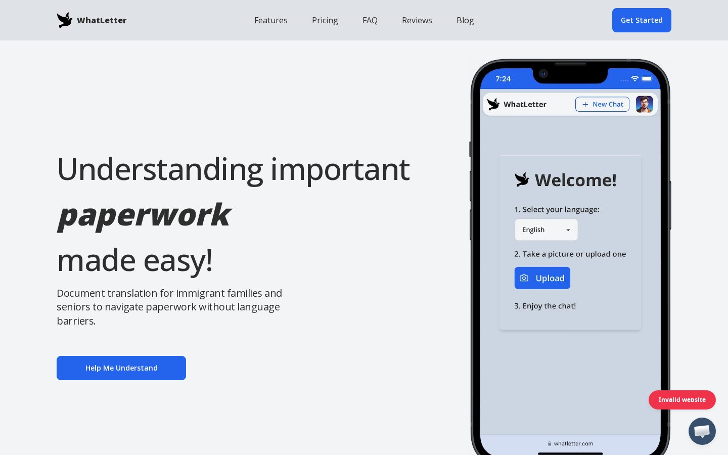 WhatLetter Homepage