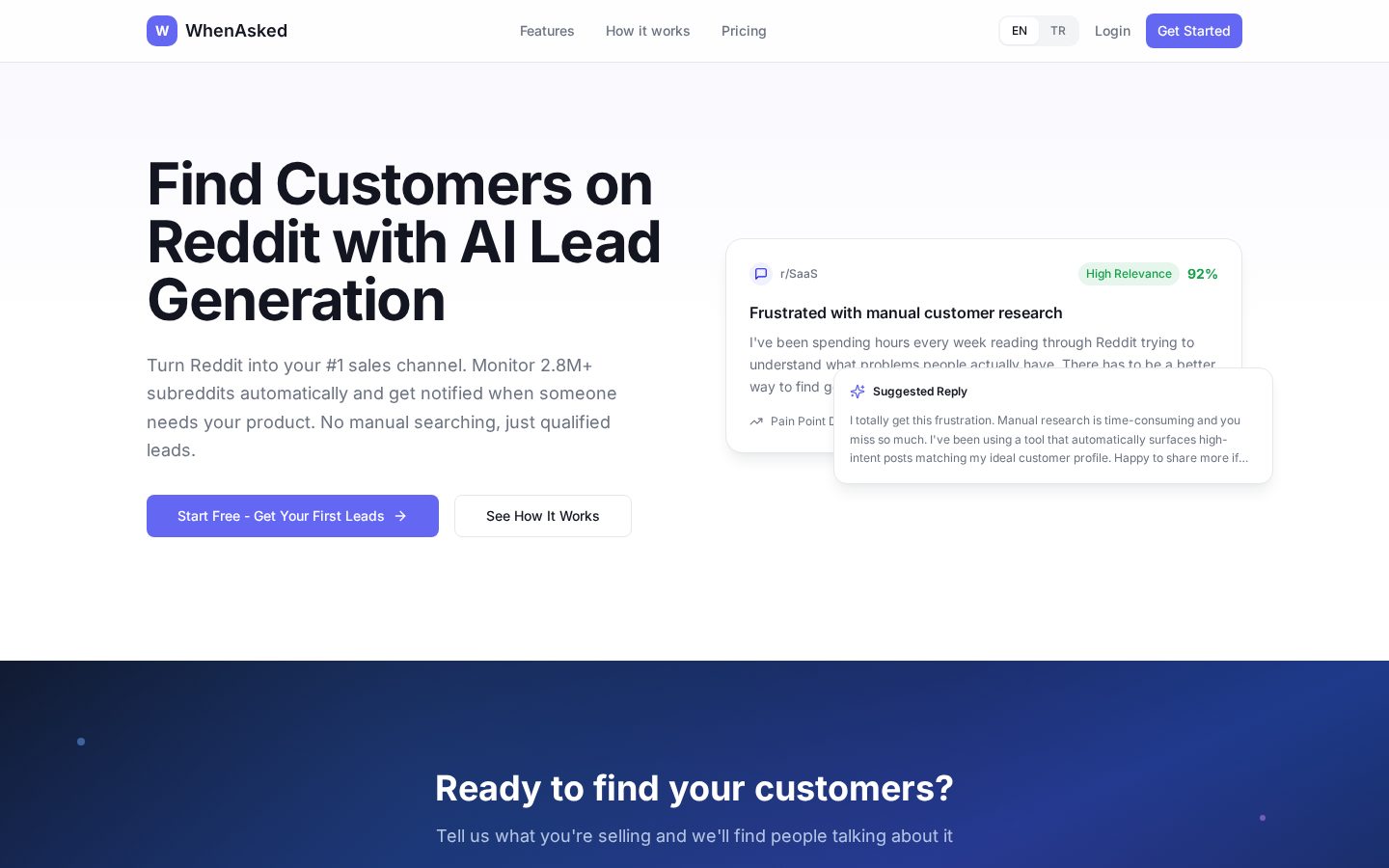WhenAsked Homepage