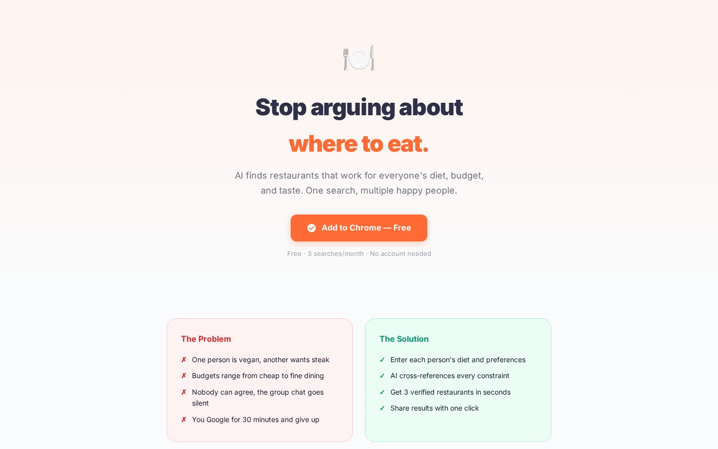 Where to Eat? Homepage