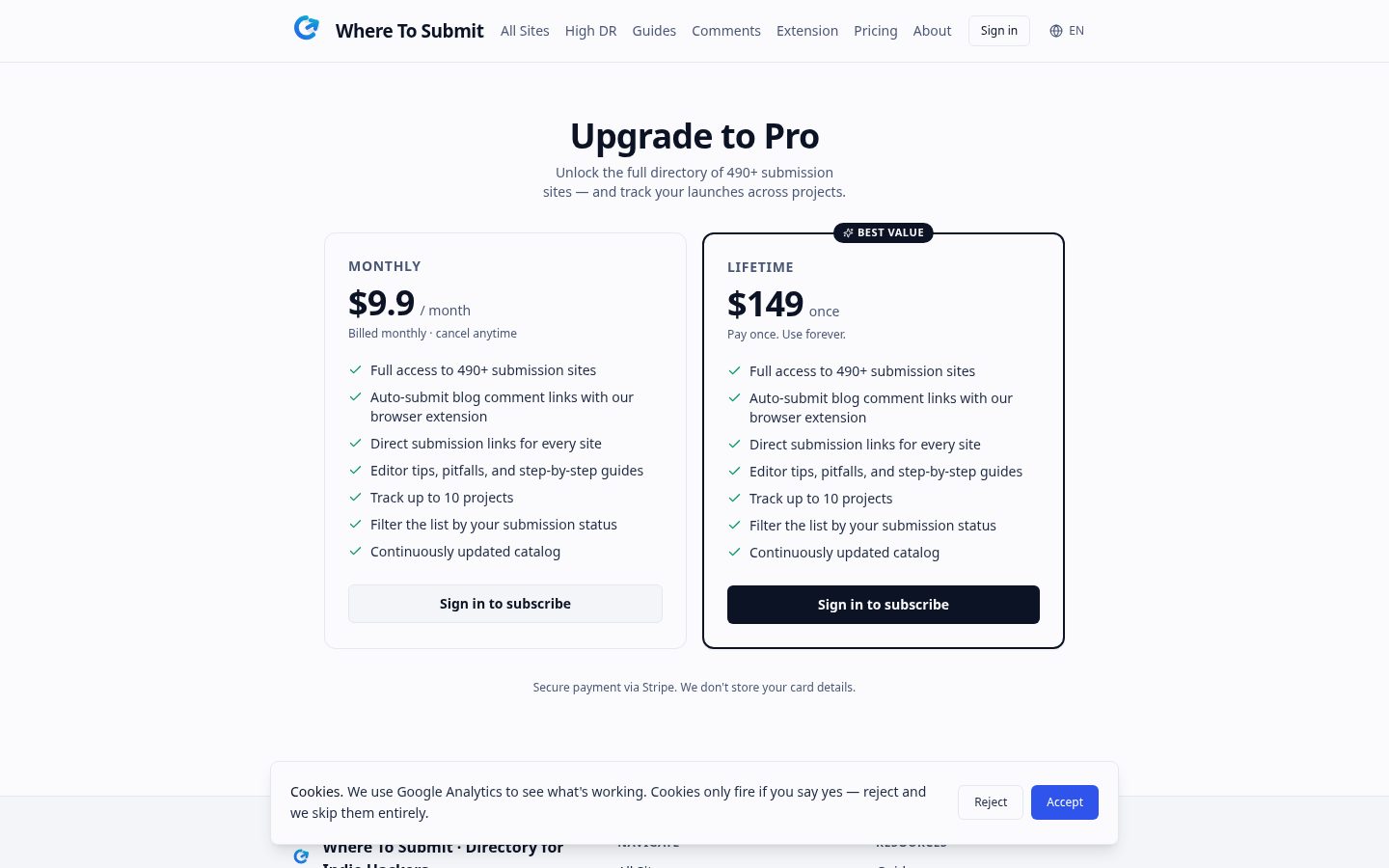 Where To Submit Pricing