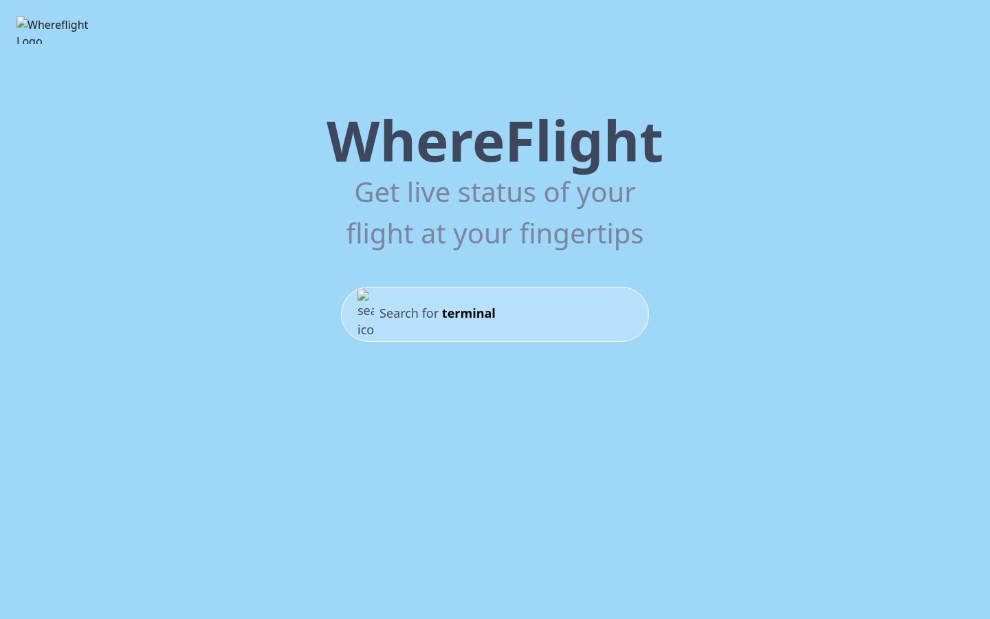 WhereFlight Homepage