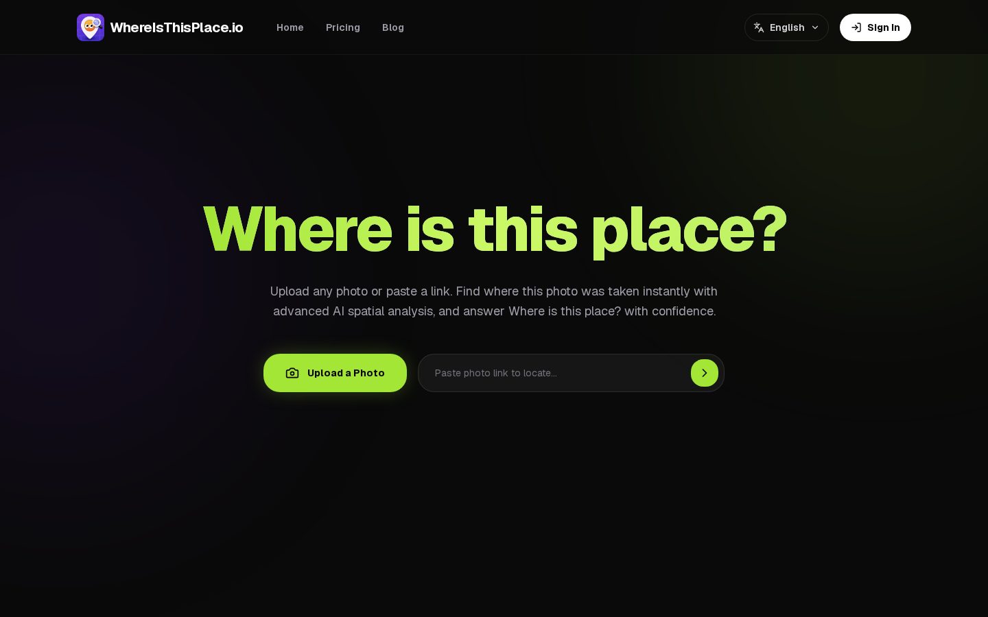 WhereIsThisPlace.io Homepage