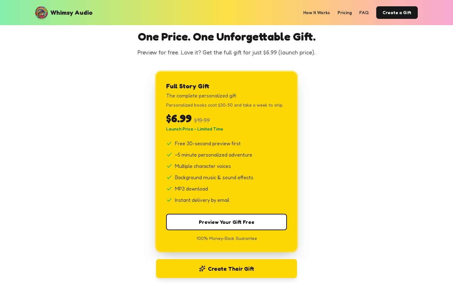 Whimsy Audio Pricing