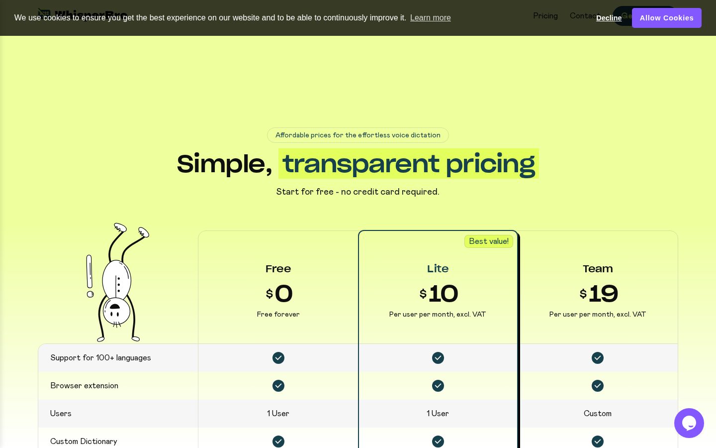 WhisperBro Pricing