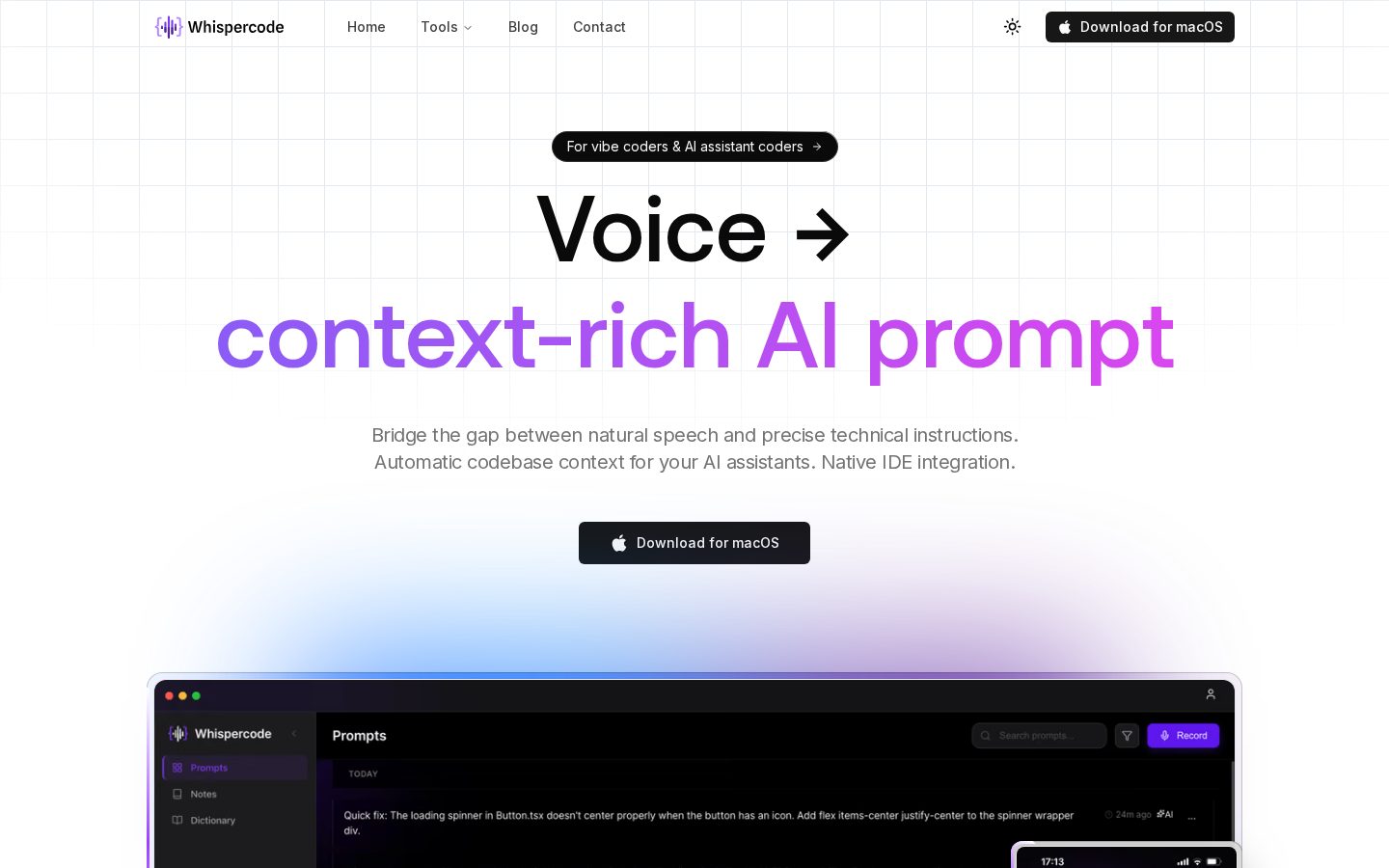 WhisperCode Homepage