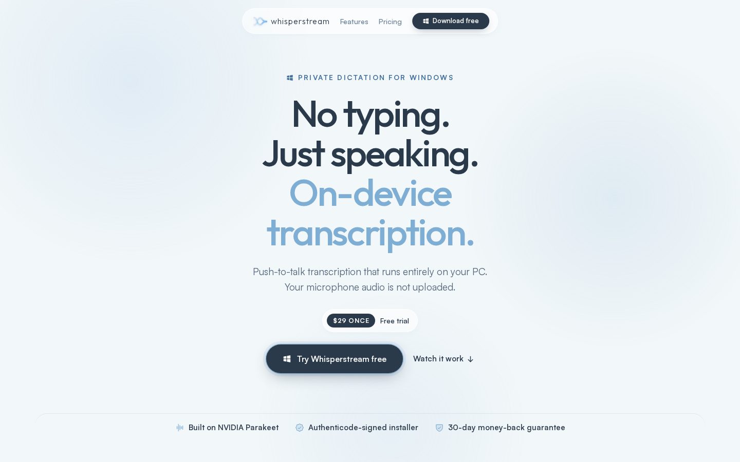 Whisperstream Homepage