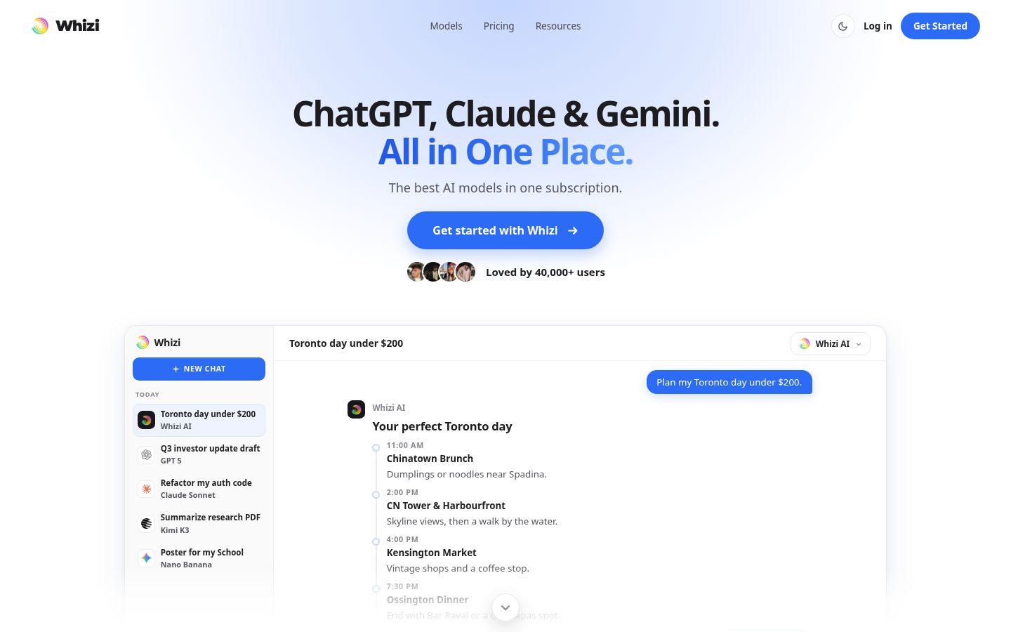Whizi Homepage