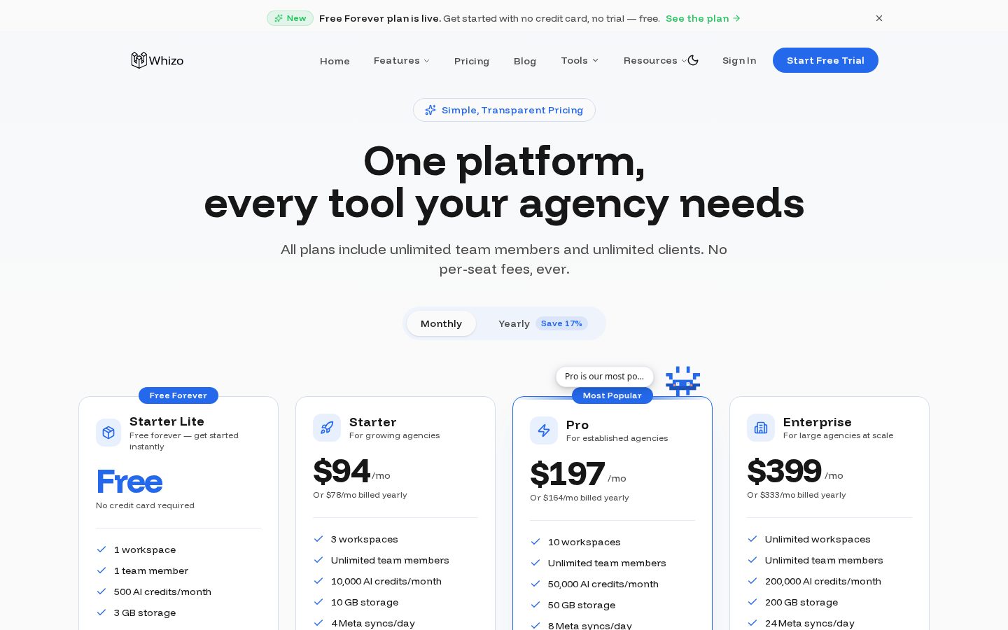 Whizo AI Pricing