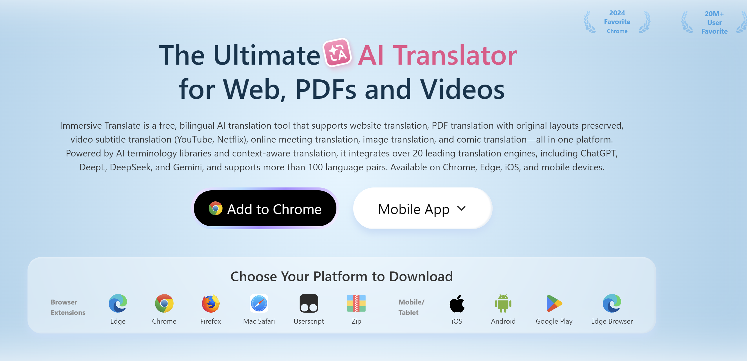 Homepage screenshot