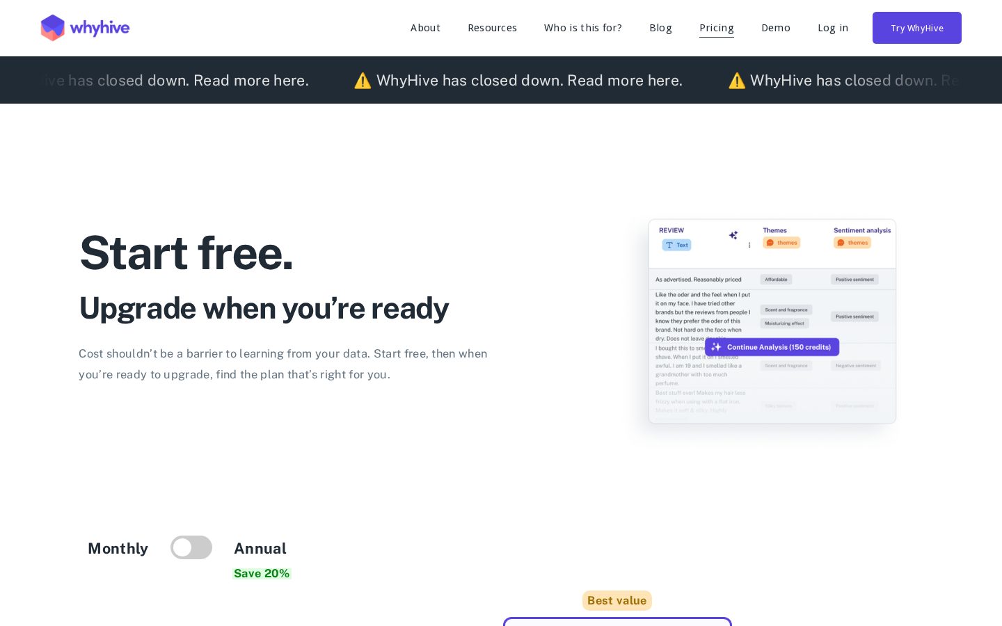 WhyHive Pricing
