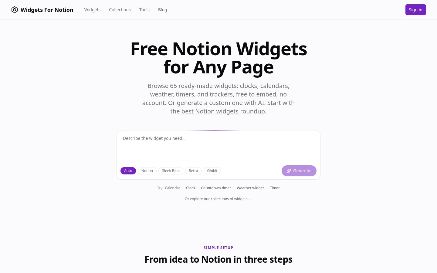 Widgets For Notion Homepage