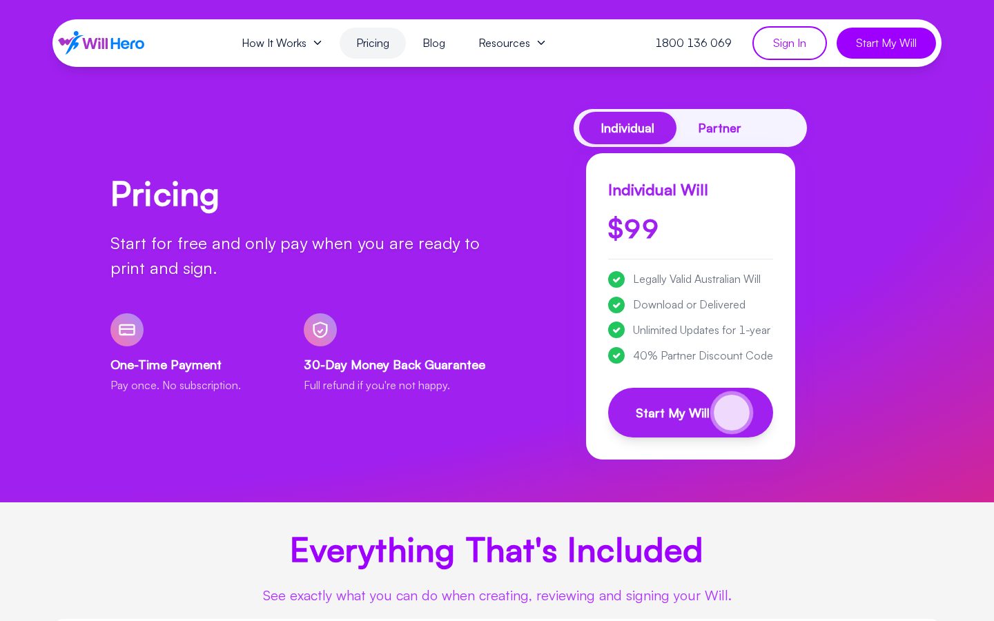 Will Hero Pricing