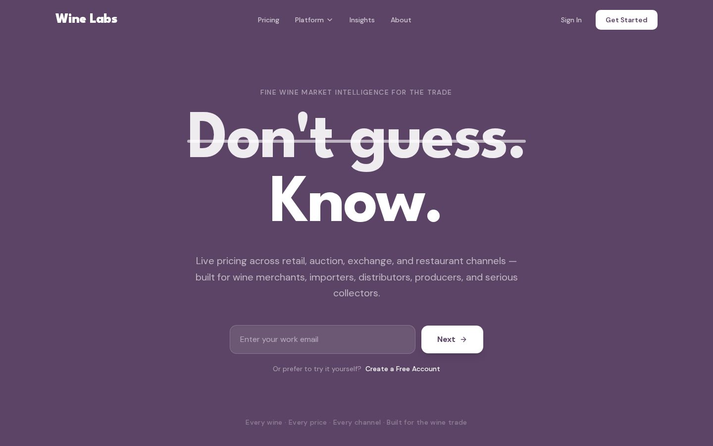 Wine Labs Homepage