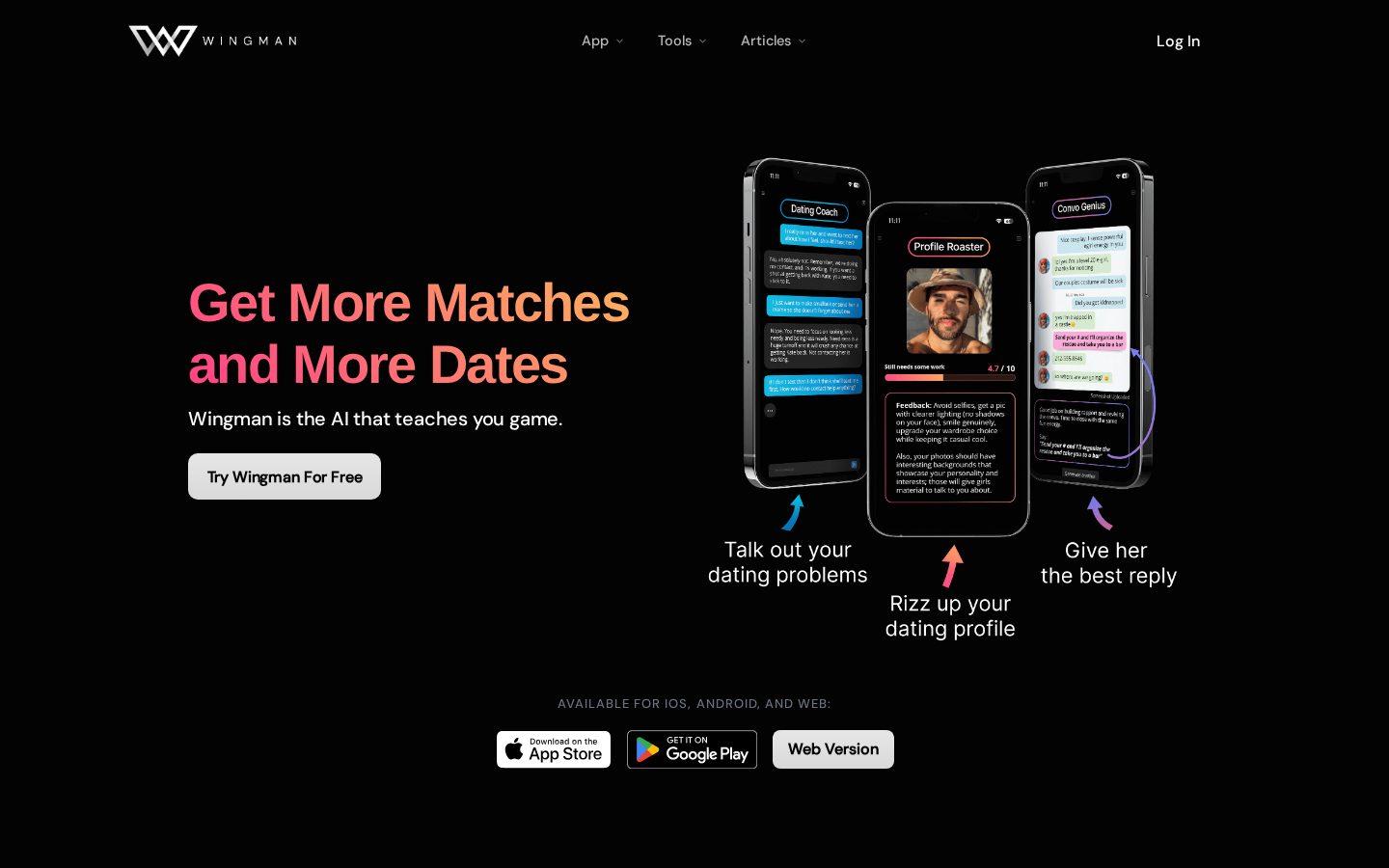 Wingman.live Homepage