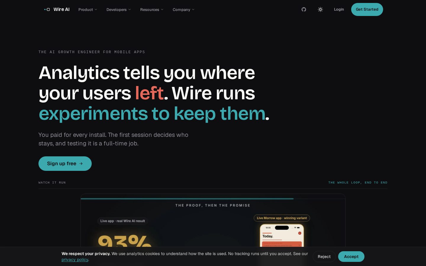 Wire AI Homepage