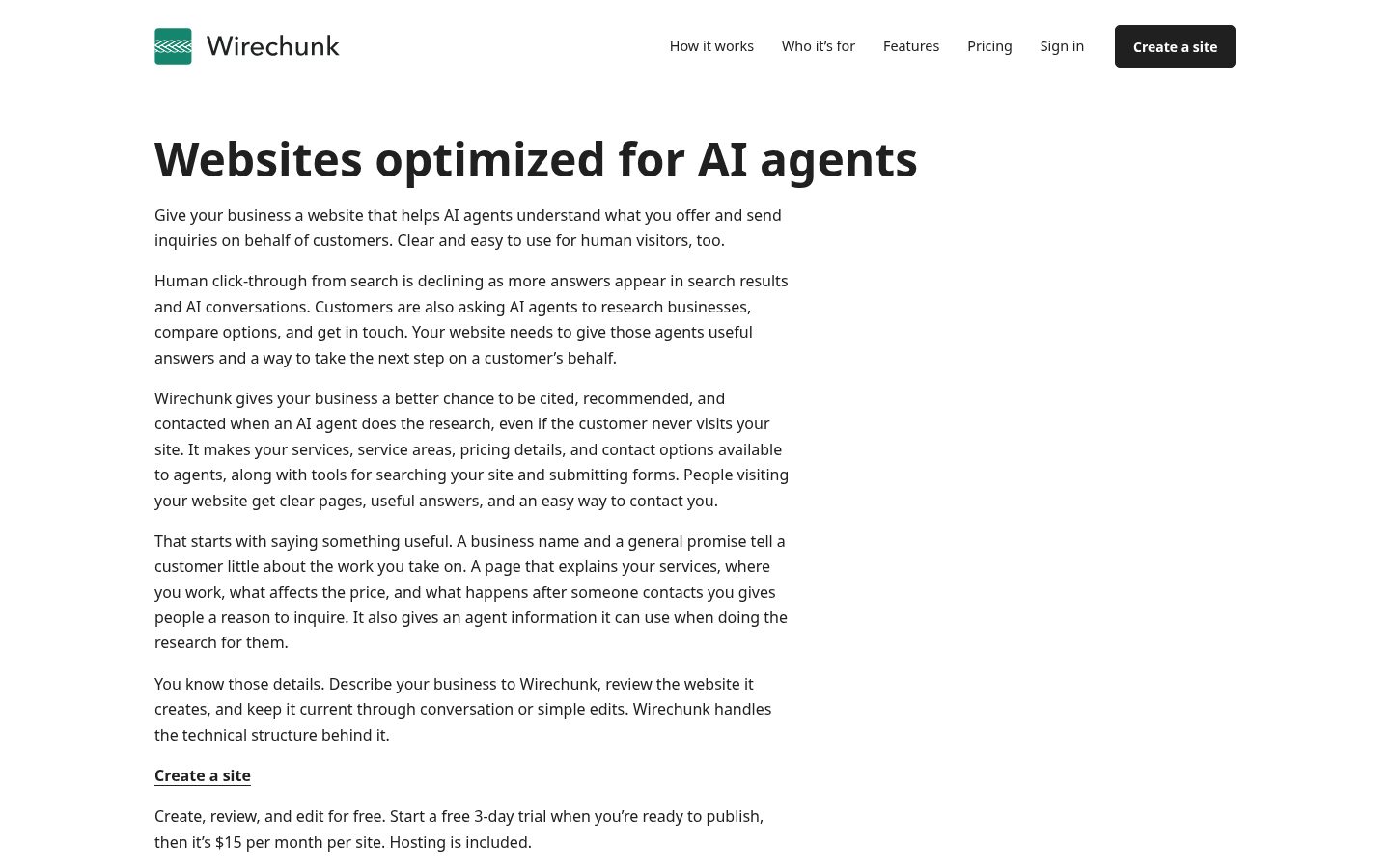 Wirechunk Homepage