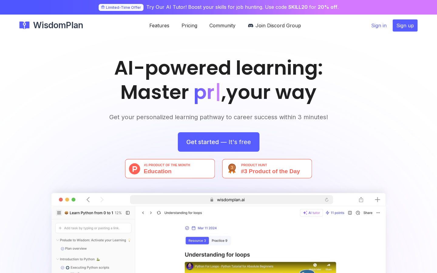 WisdomPlan Homepage