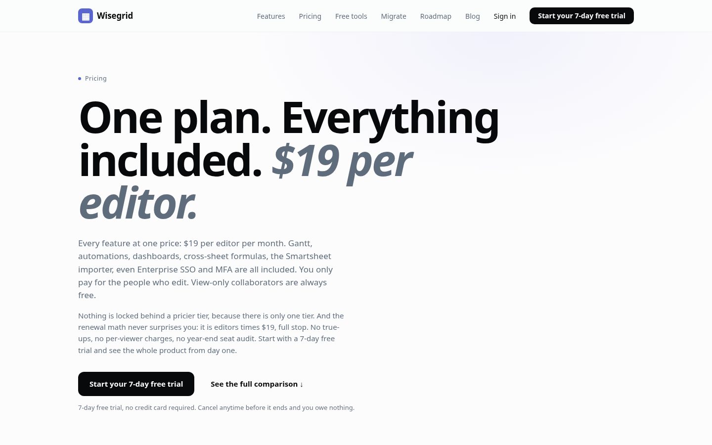 Wisegrid.co Pricing
