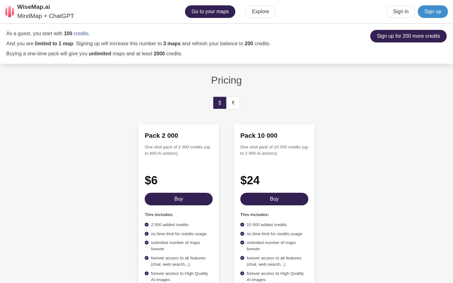 WiseMap Pricing
