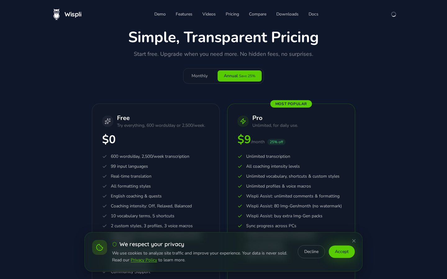 Wispli Pricing